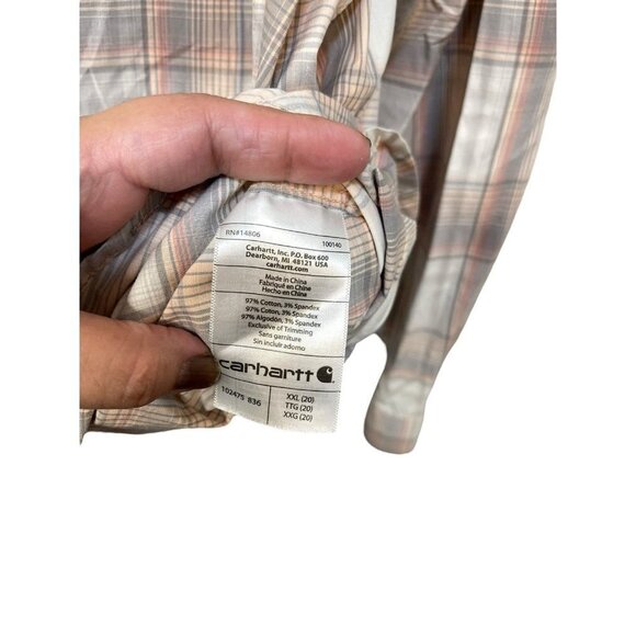 NWOT Carhartt Women’s Plaid Button Down Shirt Long Sleeve Western XXL 20 - Picture 5 of 7